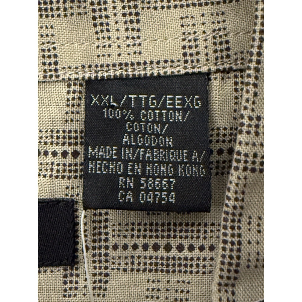 NWT Kenneth Cole Long‎ Sleeve Geometric Print Brown Button Down Shirt Size 2XL - Picture 6 of 7